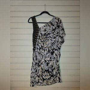 Kimikal Women's One Shoulder Abstract Studded Dress Size Medium